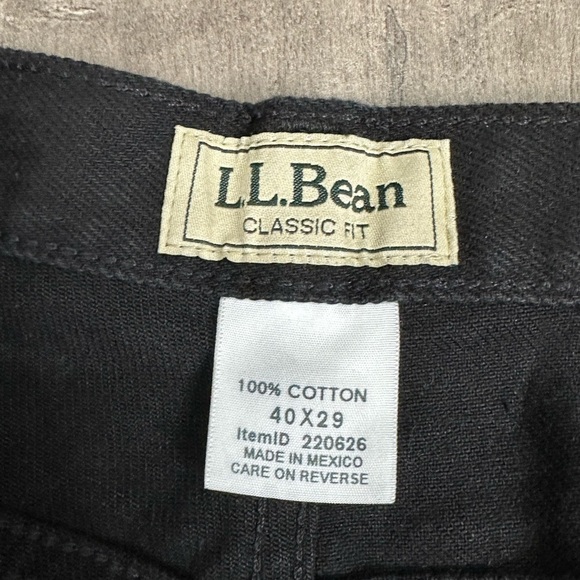 Men's L.L. Bean 40 x 29 Pants Black Jeans Straight Classic Fit Cotton Denim NWT - Picture 10 of 11